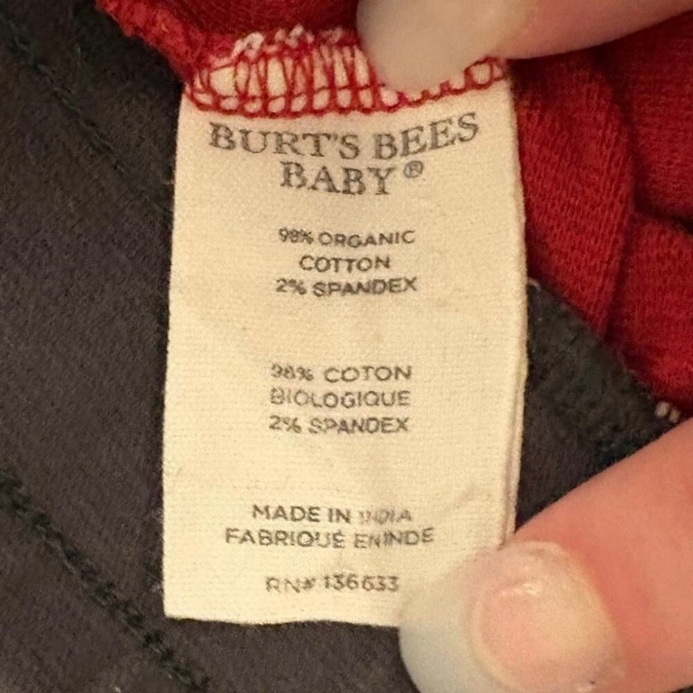 Burts Bees Baby 2 Piece Red Pajamas Organic Cotton Medium Christmas Trees - Picture 9 of 12